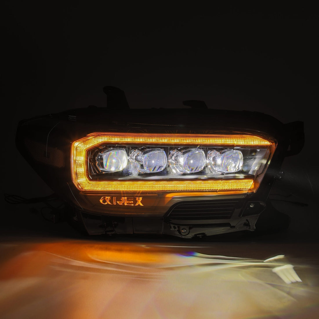 AlphaRex 880707 - LED Projector Headlights Plank Style Design Black