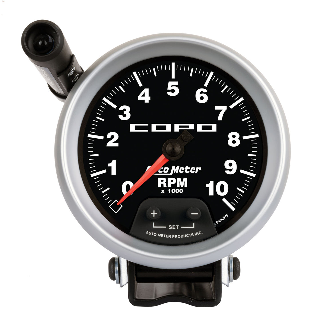 AutoMeter 880879 - GAUGE, TACHOMETER, 3 3/4", 10K RPM, PEDESTAL W/ EXT. QUICK-LITE, COPO 2