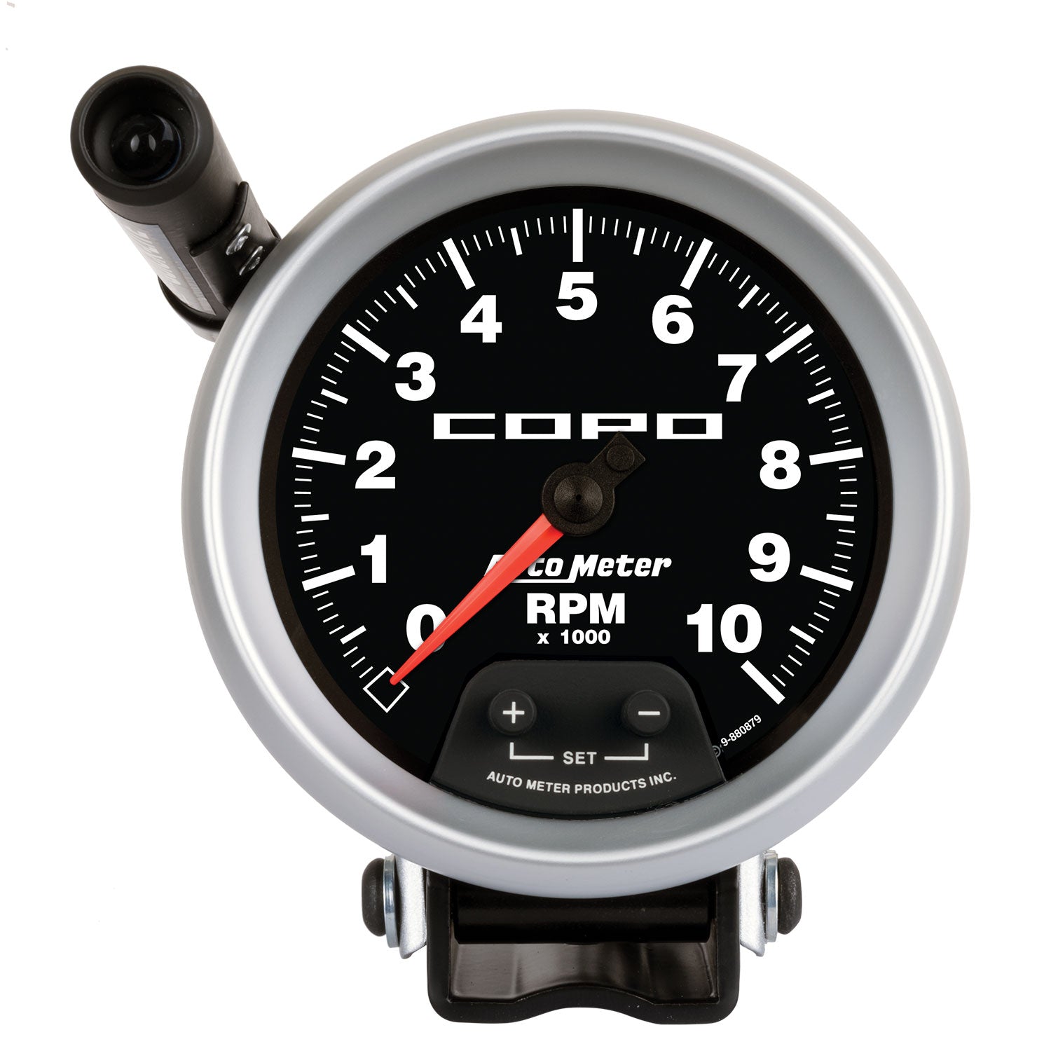 AutoMeter 880879 - GAUGE, TACHOMETER, 3 3/4", 10K RPM, PEDESTAL W/ EXT. QUICK-LITE, COPO 2
