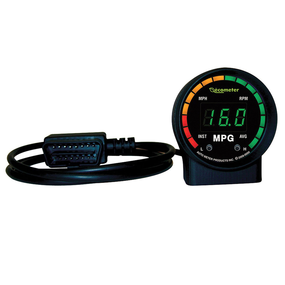 AutoMeter 9105 - GAUGE, FUEL ECONOMY, 2", RPM/MPH/INST & AVG MPG, DIGITAL, OBDII, ECOMETER II 3