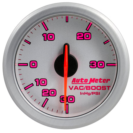 AutoMeter 9159-UL - 2-1/16" BOOST/VAC, 30 IN HG/30 PSI, AIRDRIVE, SILVER 7