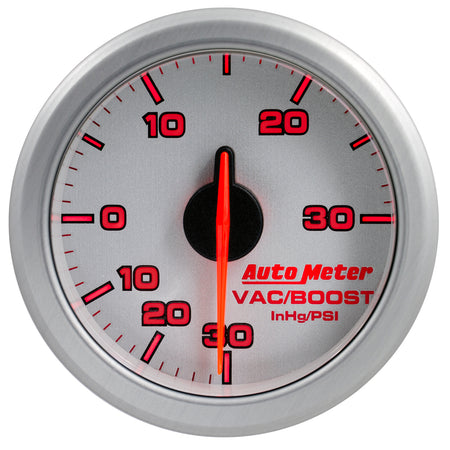 AutoMeter 9159-UL - 2-1/16" BOOST/VAC, 30 IN HG/30 PSI, AIRDRIVE, SILVER 2