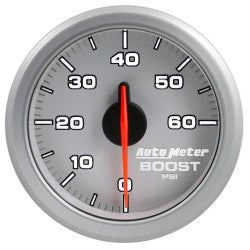 AutoMeter 9160-UL - 2-1/16" BOOST, 0-60 PSI, AIRDRIVE, SILVER 11