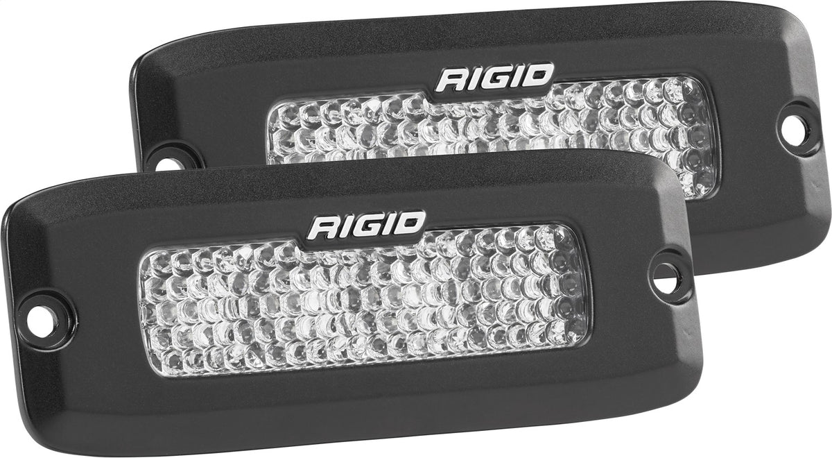 RIGID SR-Q Series PRO Flood Diffused Flush Mount Black Housing Pair