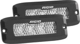 RIGID SR-Q Series PRO Flood Diffused Flush Mount Black Housing Pair