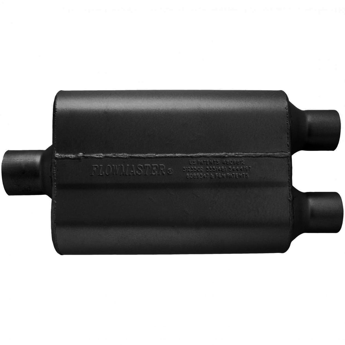 Flowmaster 9425422 - 40 Series Delta Flow Chambered Muffler 40 Delta Flow 2.50 Center In 2.25 Dual Out Aggressive Sound Flowmaster 2