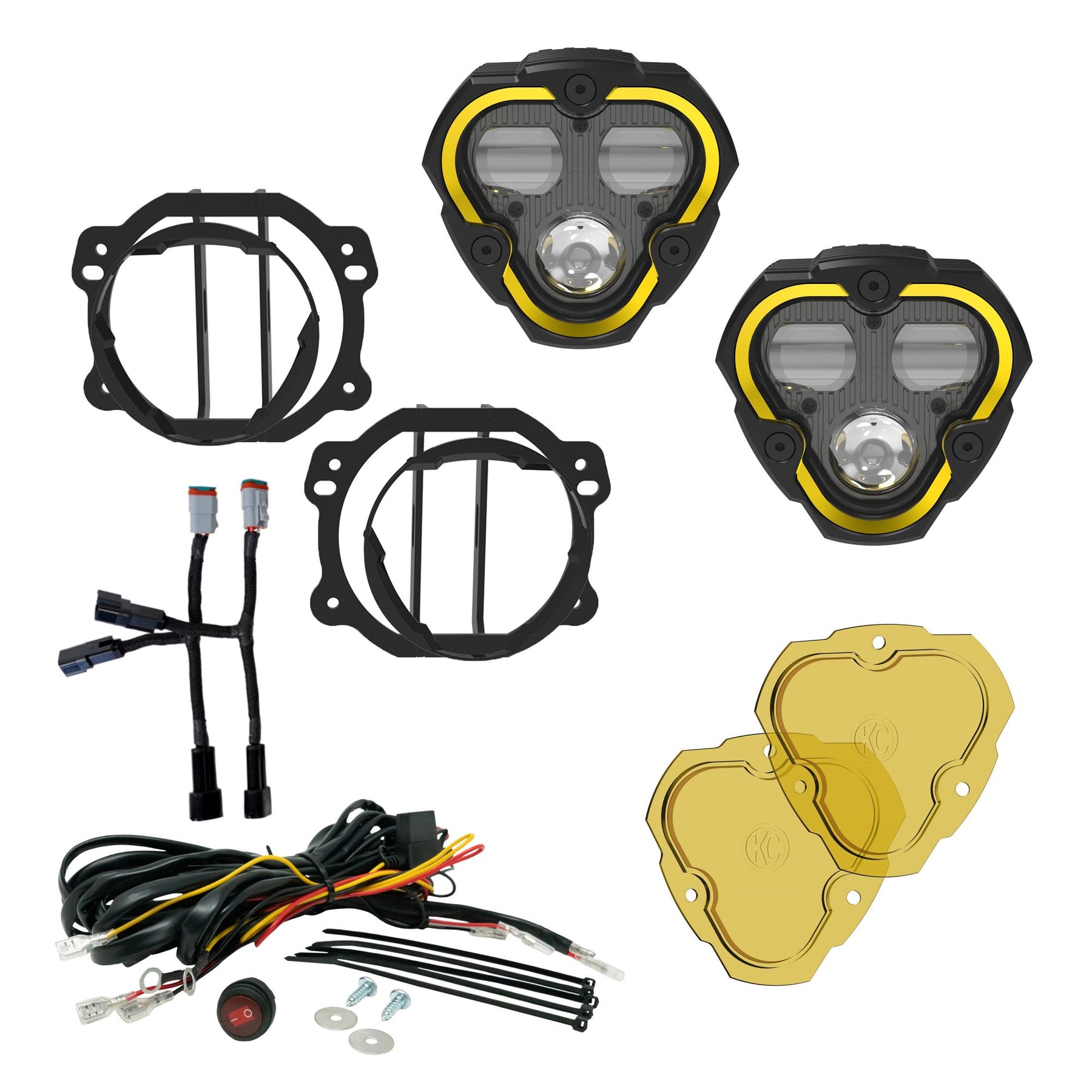 KC HiLiTES 97146 - KC FLEX ERA 3 LED DM SAE FOG 2-LIGHT MSTR KIT 07-23 JEEP JK JL JT PLASTIC BUMPER
