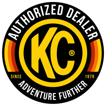 KC HiLiTES Body KC HiLiTES 9917 - KC Decal 8in KC Authorized Dealer Logo Yellow Black EA
