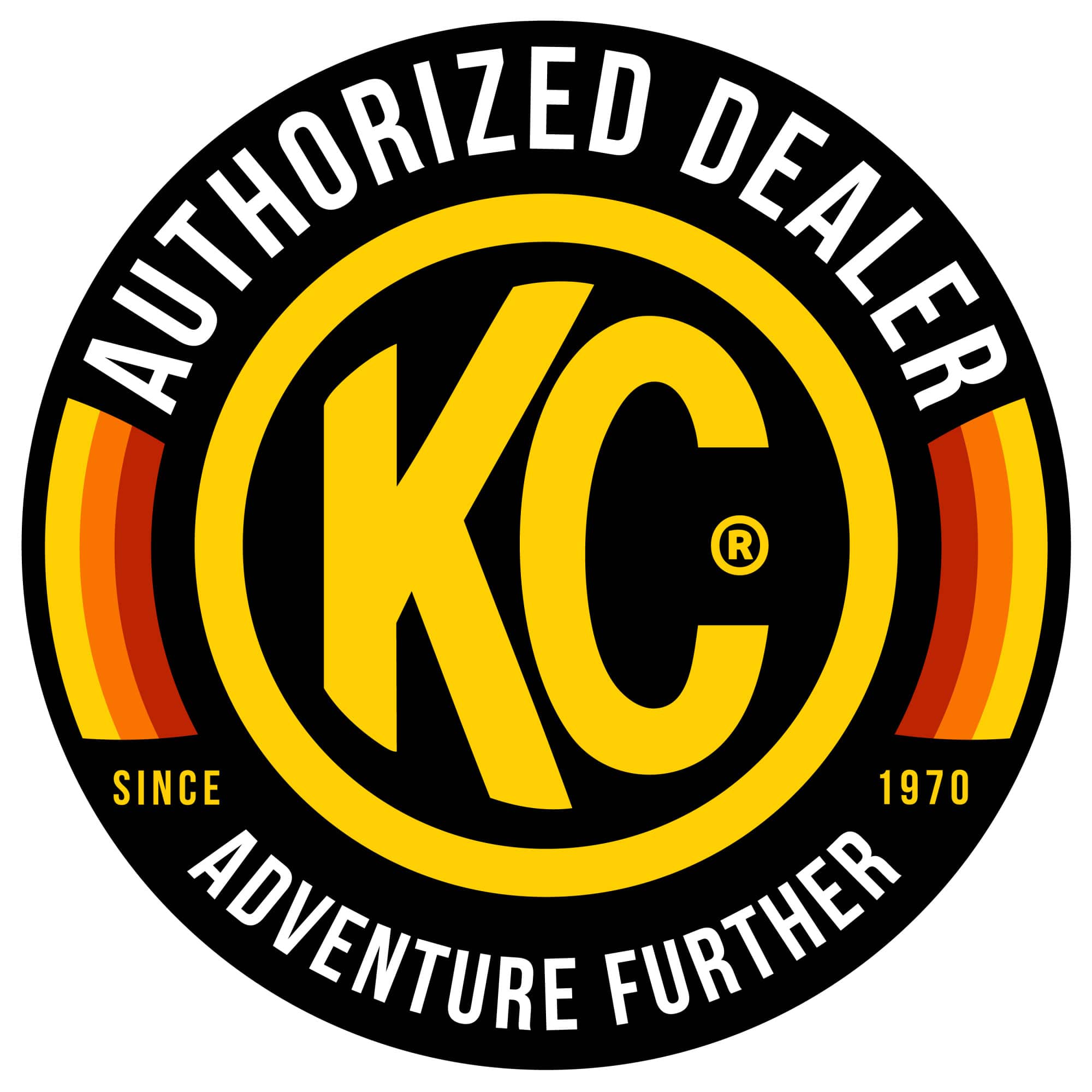 KC HiLiTES Body KC HiLiTES 9917 - KC Decal 8in KC Authorized Dealer Logo Yellow Black EA