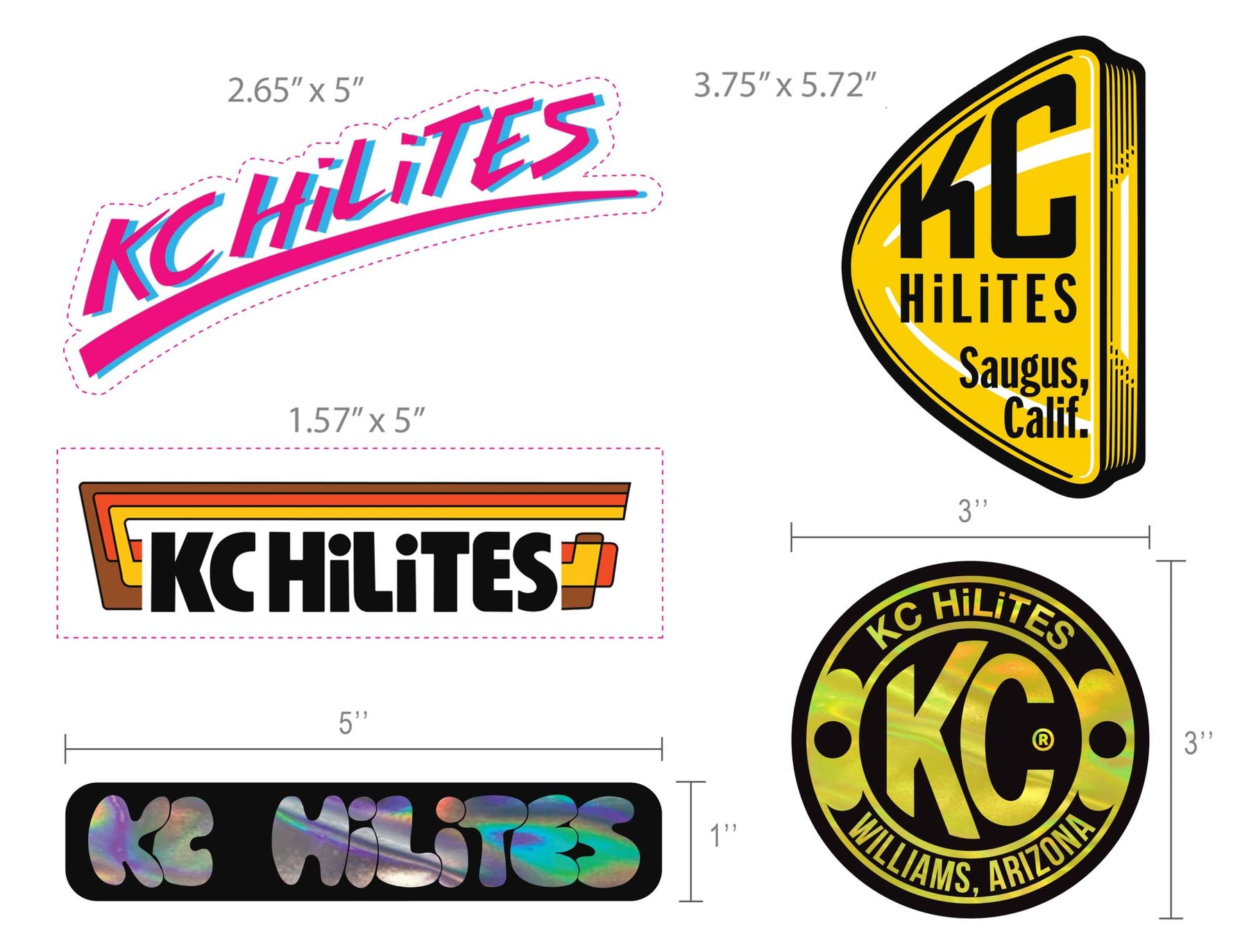 KC HiLiTES 9948 - KC Throwback Logos Sticker Pack 4