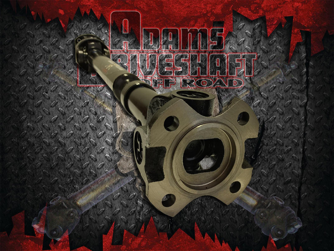 Adams Driveshaft Driveline and Axles Adams Driveshaft JK-1350F-S-OEM - OEM Flange Style JK Front 1350 CV Driveshaft Extreme Duty Series Solid U-Joint