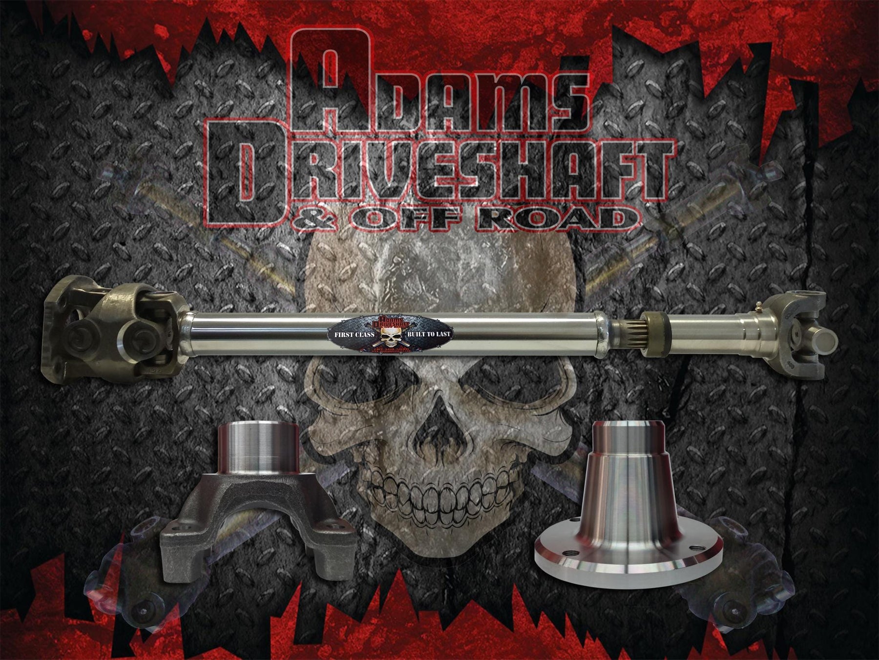 Adams Driveshaft Driveline and Axles Adams Driveshaft JK-1350F-S - JK Front 1350 CV Driveshaft Extreme Duty Series Solid U-Joint