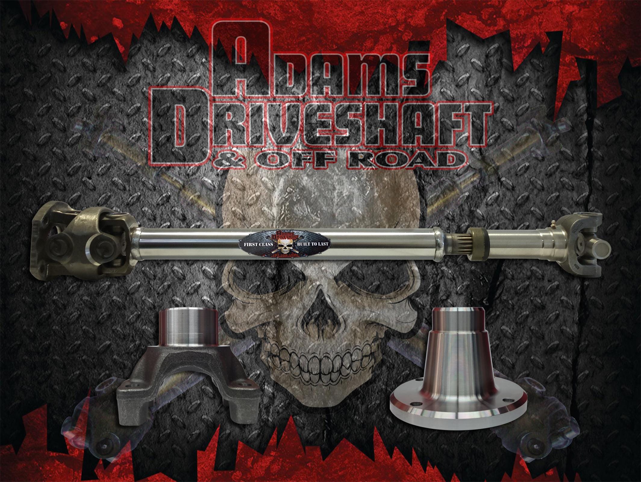 Adams Driveshaft Driveline and Axles Adams Driveshaft JK-1350F-S - JK Front 1350 CV Driveshaft Extreme Duty Series Solid U-Joint