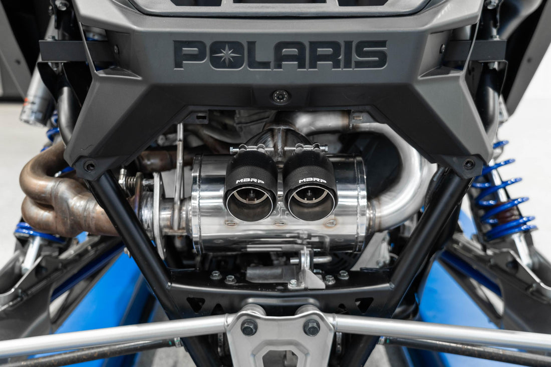 MBRP AT-9533PT - 2022-Up Polaris RZR PRO R T304 Single Slip-on Dual Outlet Performance Series Exhaust with Carbon Fiber Tips MBRP