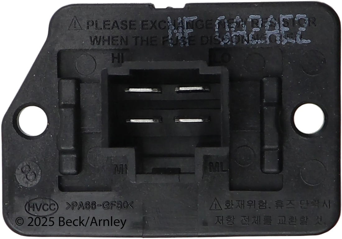 Beck/Arnley 204-0089 2011-2022 Kia Sorento HVAC Blower Motor Resistor