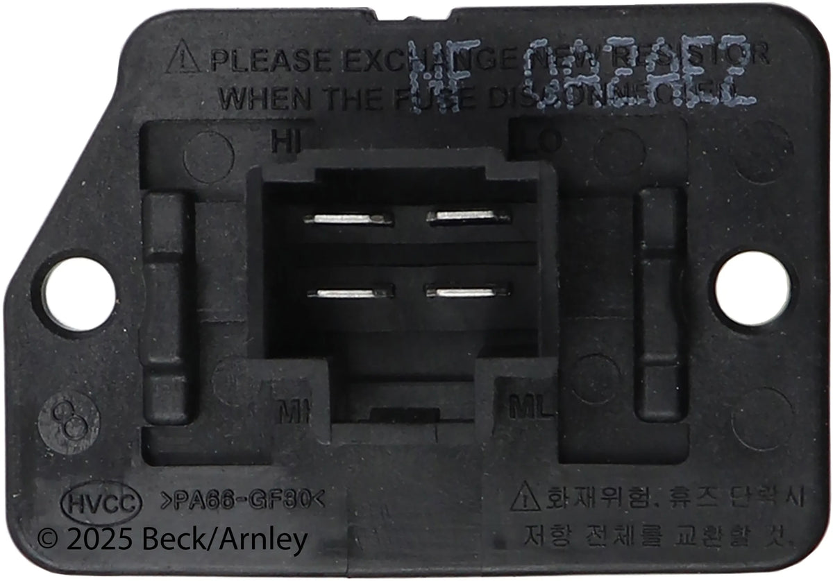Beck/Arnley 204-0089 2011-2022 Kia Sorento HVAC Blower Motor Resistor