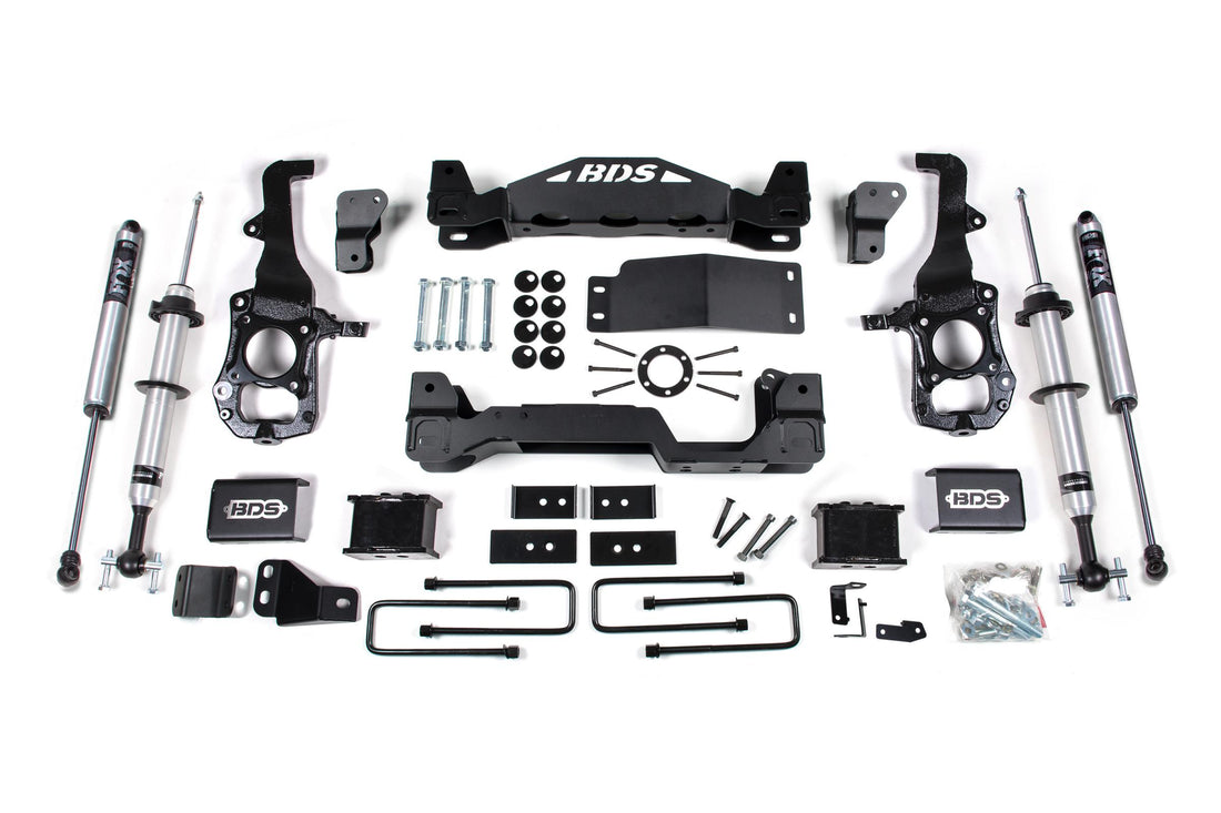 BDS Suspension BDS1579FSR - 6 Inch Lift Kit FOX 2.0 Strut Ford F150 21-25 4WD 4 Inch Block Kit Fox 2.0 Performance Shocks 1