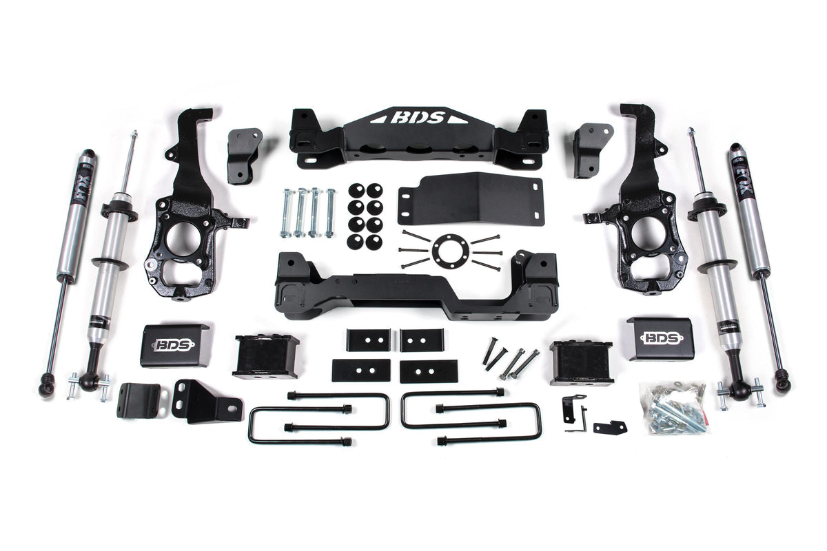 BDS Suspension BDS1579FSR - 6 Inch Lift Kit FOX 2.0 Strut Ford F150 21-25 4WD 4 Inch Block Kit Fox 2.0 Performance Shocks 1