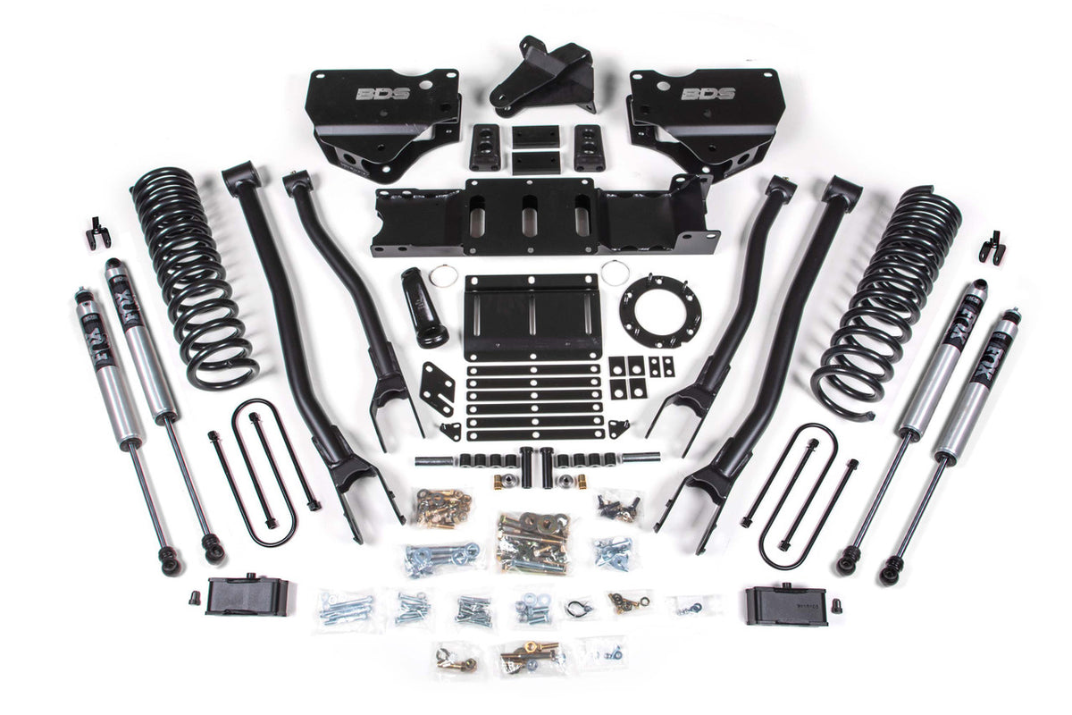 BDS Suspension BDS1676FS - 4 Inch Lift Kit w/ 4-Link Ram 3500 19-23 4WD Gas Without Factory Rear Overload Leaf Fox 2.0 Performance Shocks 1