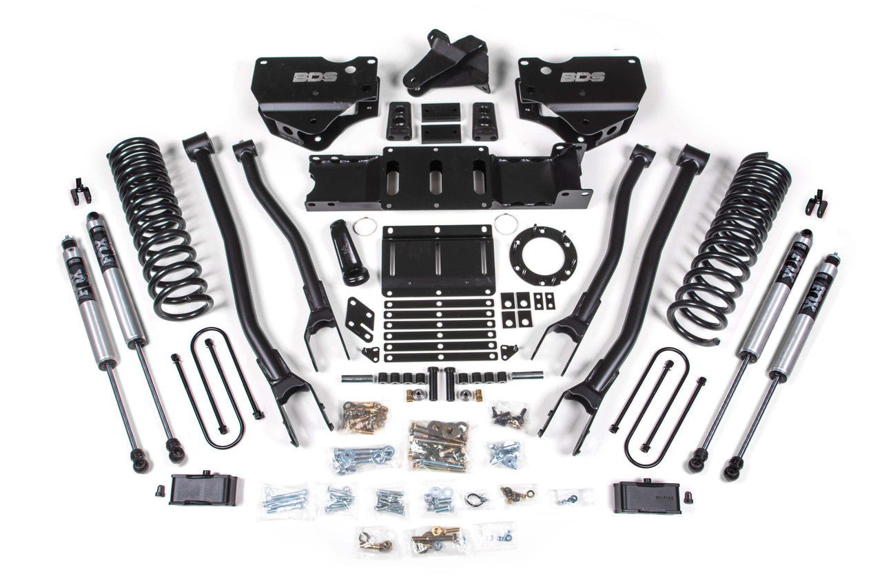 BDS Suspension BDS1676FS - 4 Inch Lift Kit w/ 4-Link Ram 3500 19-23 4WD Gas Without Factory Rear Overload Leaf Fox 2.0 Performance Shocks 1