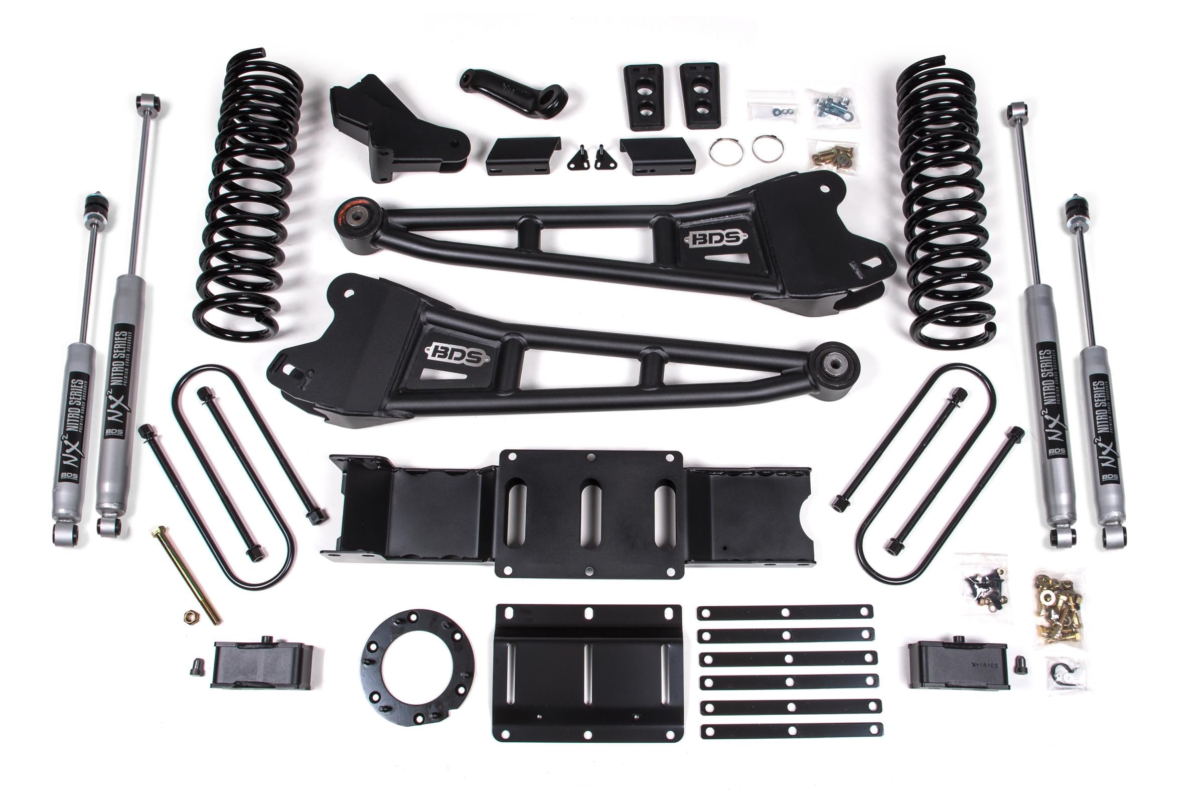 BDS Suspension BDS1700FS - 4 Inch Lift Kit w/ Radius Arm Ram 3500 19-24 4WD Gas Without Factory Rear Overload Leaf Fox 2.0 Performance Shocks