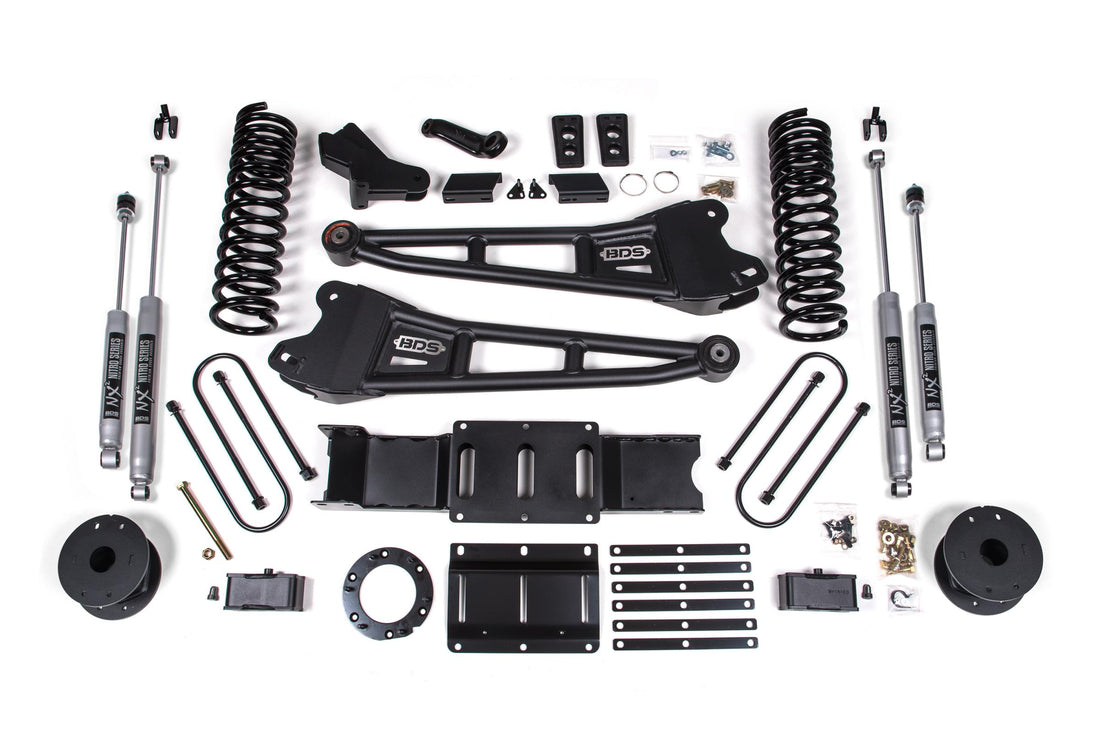 BDS Suspension BDS1718FS - 4 Inch Lift Kit w/ Radius Arm Ram 3500 w/ Rear Air Ride 19-24 4WD Diesel 6 Bolt Fox 2.0 Performance Shocks 1
