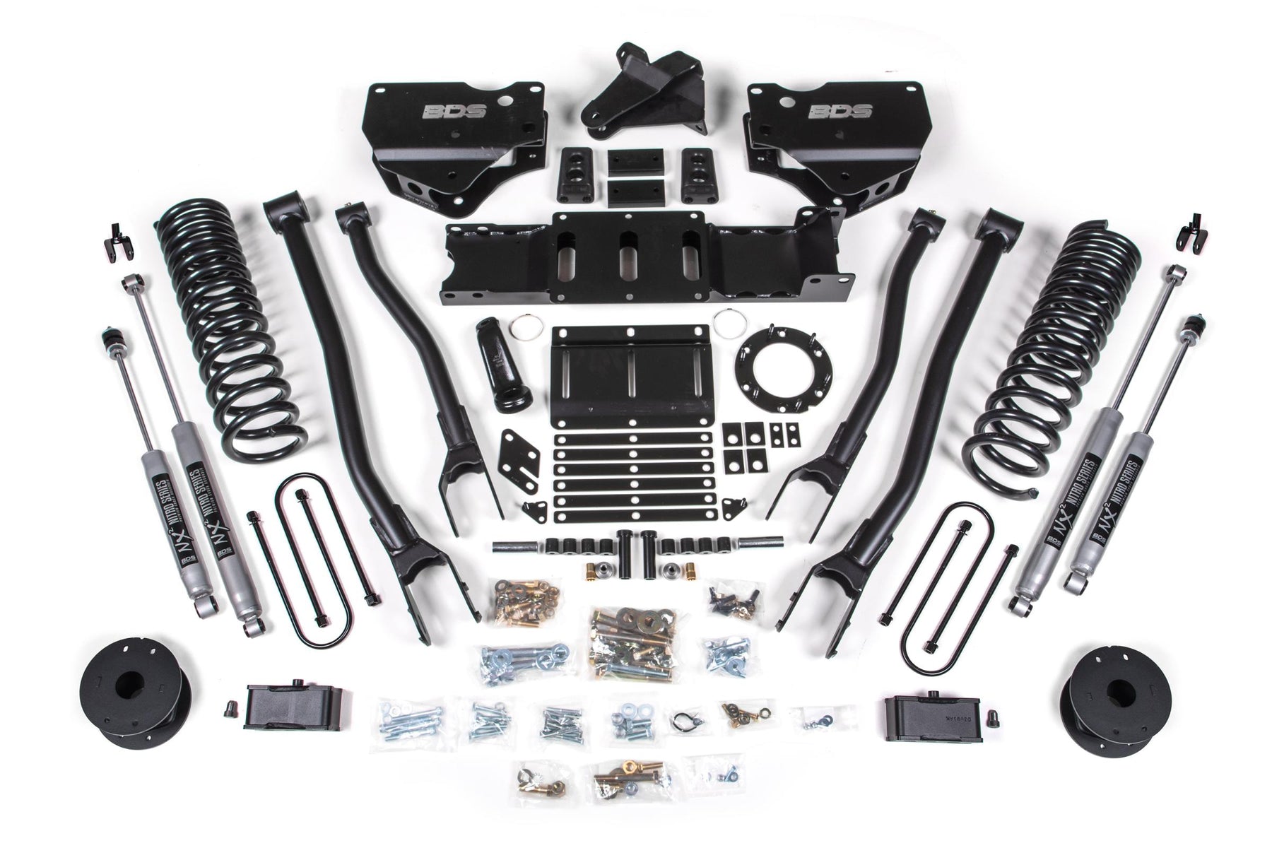 BDS Suspension BDS1720FS - 4 Inch Lift Kit w/ 4-Link Ram 3500 w/ Rear Air Ride 19-24 4WD Diesel 6 Bolt Fox 2.0 Performance Shocks 1