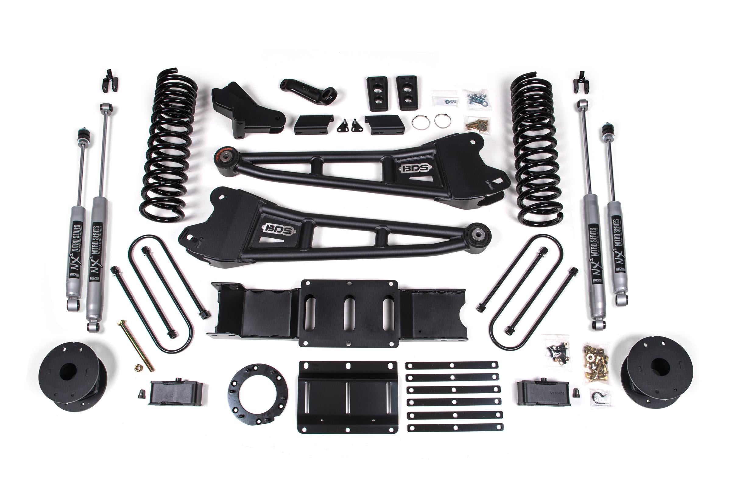 BDS Suspension BDS1722FS - 4 Inch Lift Kit w/ Radius Arm Ram 3500 w/ Rear Air Ride 19-24 4WD Gas Fox 2.0 Performance Shocks 1