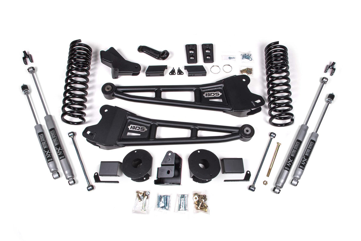 BDS Suspension BDS1774H - 4 Inch Lift Kit w/ Radius Arm Ram 2500 w/ Rear Air Ride 14-18 4WD Gas NX2 Nitro Shocks 1