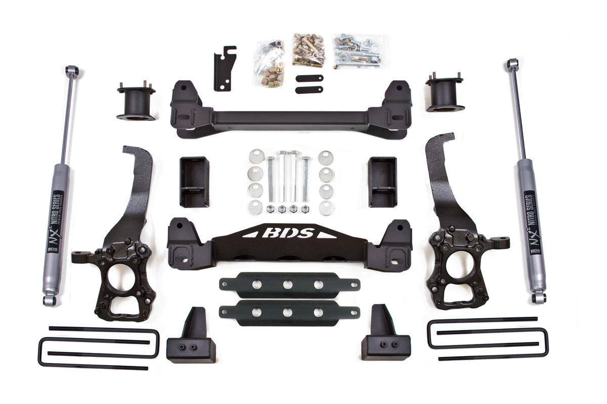 BDS Suspension BDS1909FS - 4 Inch Lift Kit Ford F150 15-20 2WD 3 Inch Block Kit Fox 2.0 Performance Shocks 1