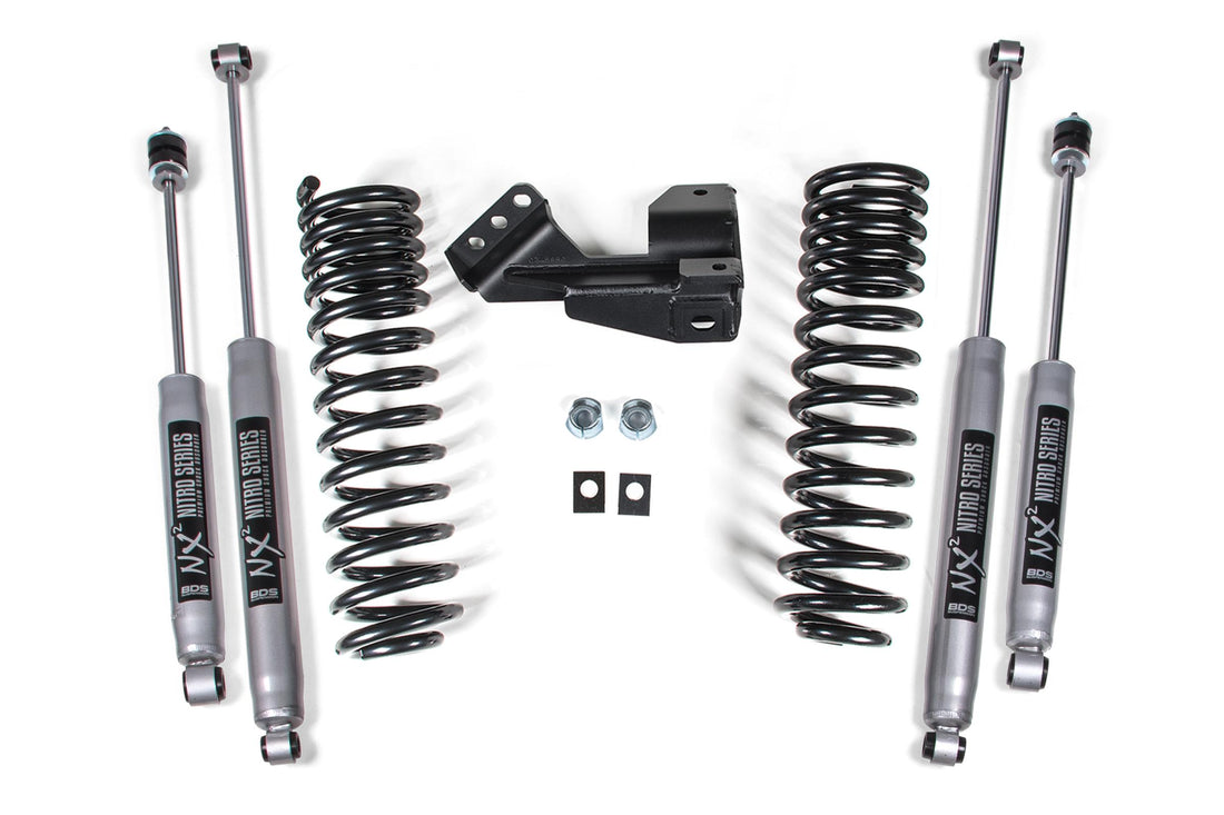 BDS Suspension BDS1910H - 1-2 Inch Leveling Kit Performance Spring Ford F250/F350 Super Duty 1 Inch Lift 17-19 2 Inch Lift: 20-23 4WD Diesel & Gas NX2 Nitro Shocks