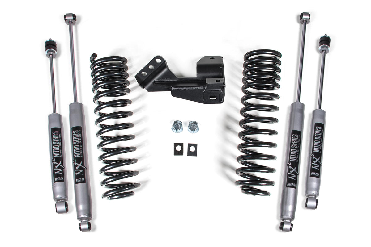 BDS Suspension BDS1910H - 1-2 Inch Leveling Kit Performance Spring Ford F250/F350 Super Duty 1 Inch Lift 17-19 2 Inch Lift: 20-23 4WD Diesel & Gas NX2 Nitro Shocks