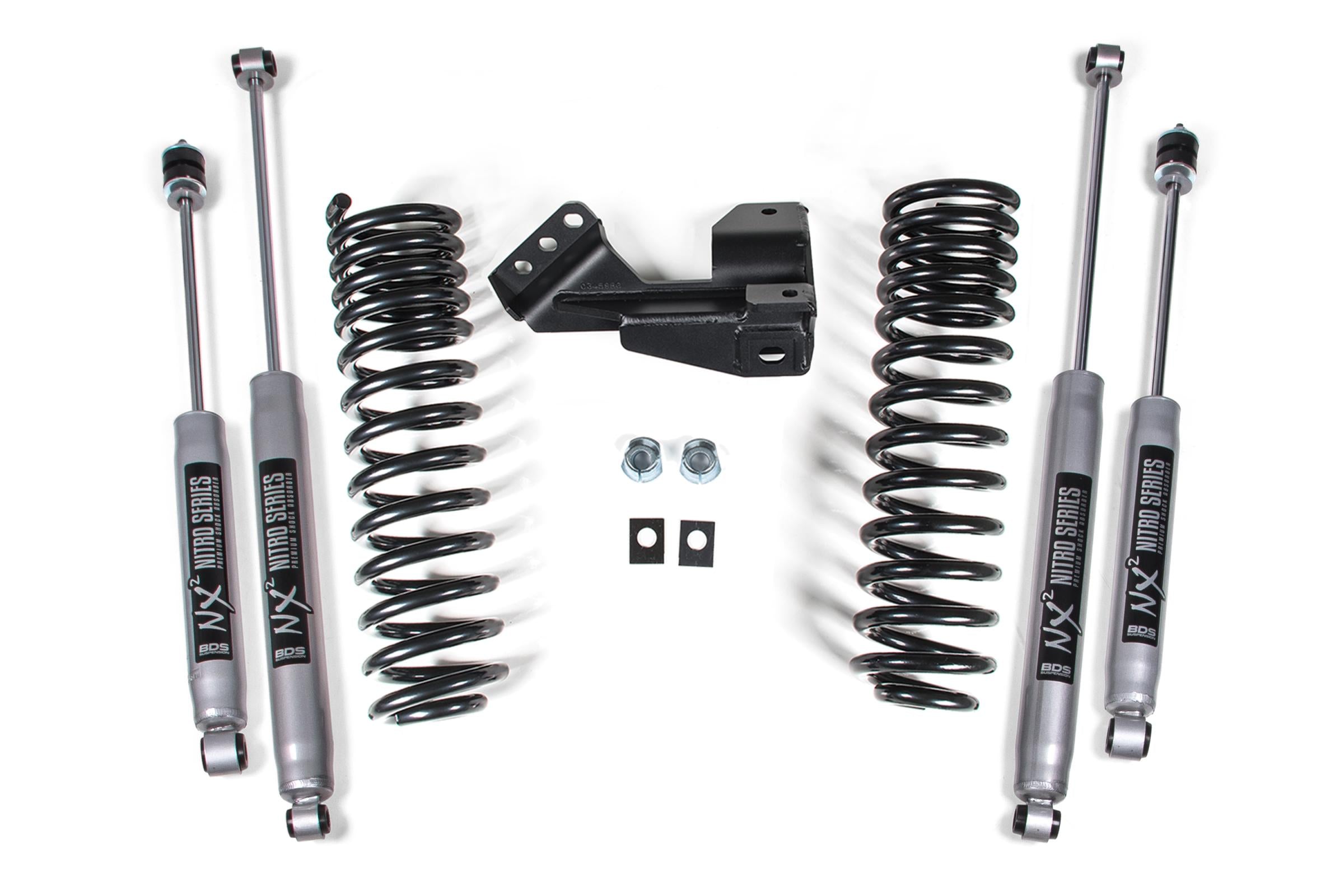 BDS Suspension BDS1910H - 1-2 Inch Leveling Kit Performance Spring Ford F250/F350 Super Duty 1 Inch Lift 17-19 2 Inch Lift: 20-23 4WD Diesel & Gas NX2 Nitro Shocks