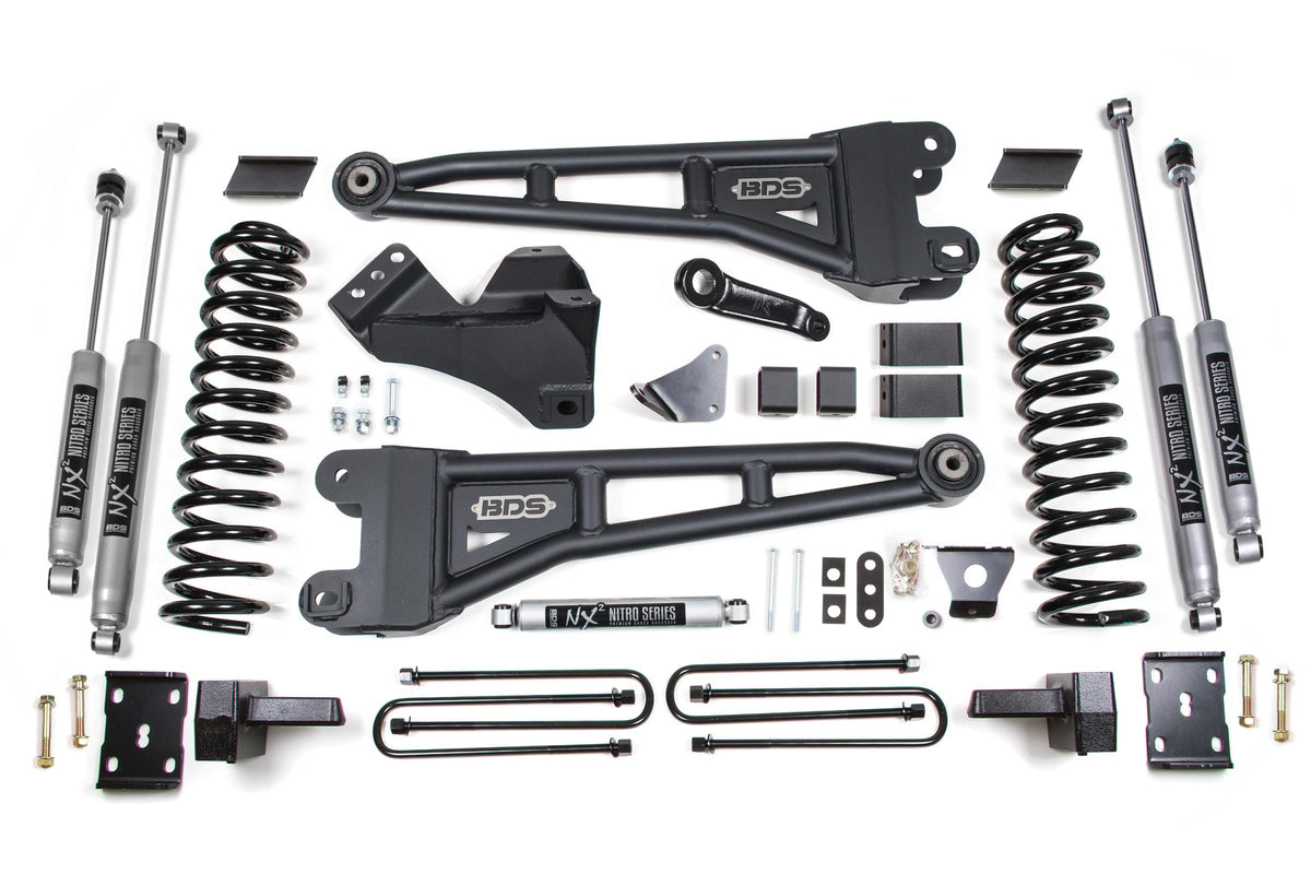 BDS Suspension BDS1943H - 6 Inch Lift Kit w/ Radius Arm Ford F250/F350 Super Duty 05-07 4WD Diesel 4 Inch Block Without Overload NX2 Nitro 1