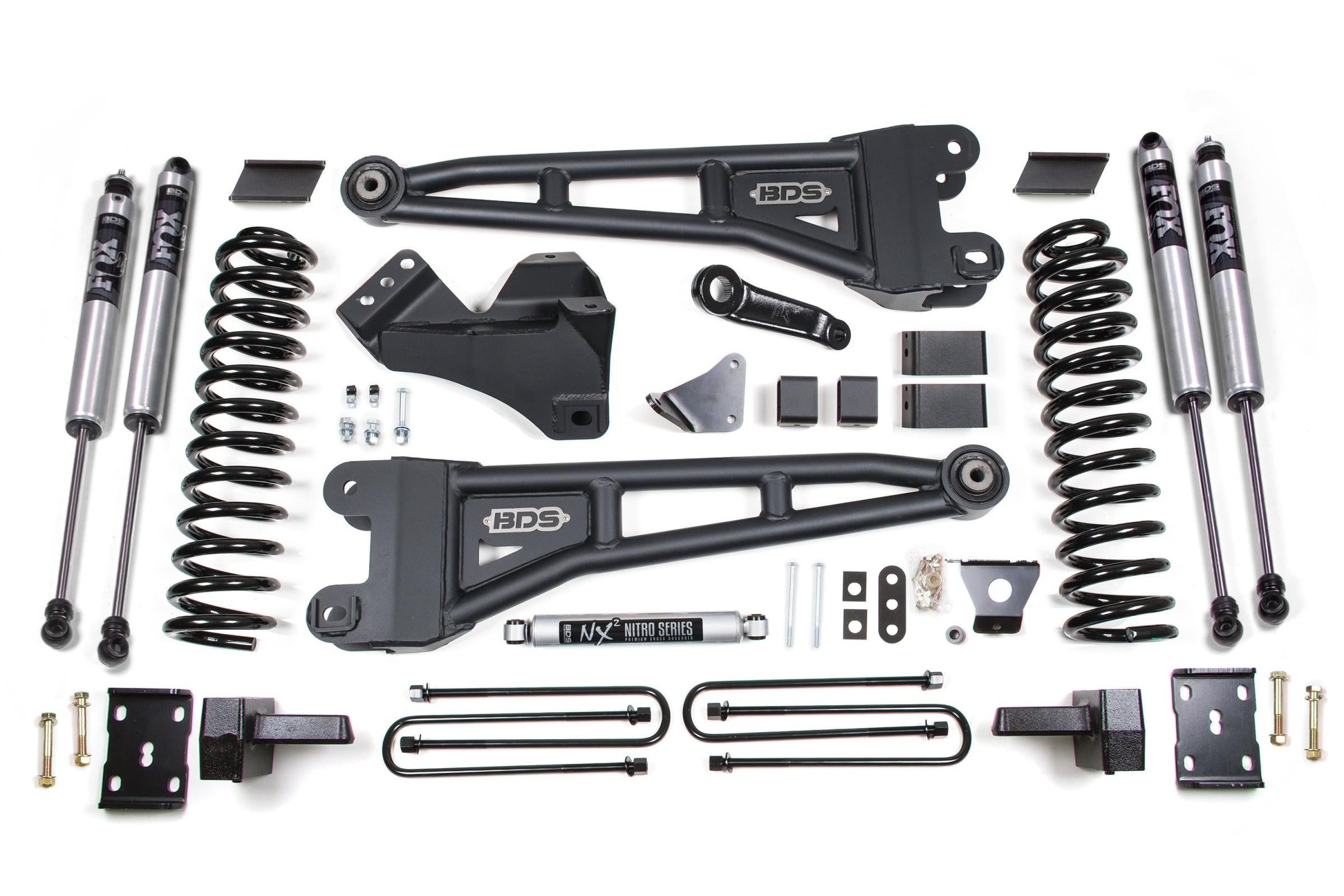 BDS Suspension BDS1948FS - 6 Inch Lift Kit w/ Radius Arm Ford F250/F350 Super Duty 05-07 4WD Gas 4 Inch Block Without Overload Fox 2.0 Performance 1