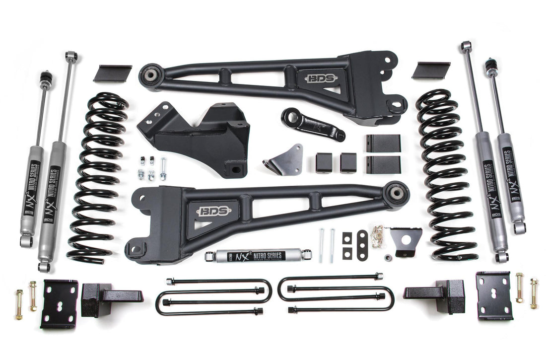 BDS Suspension BDS1948H - 6 Inch Lift Kit w/ Radius Arm Ford F250/F350 Super Duty 05-07 4WD Gas 4 Inch Block Without Overload NX2 Nitro