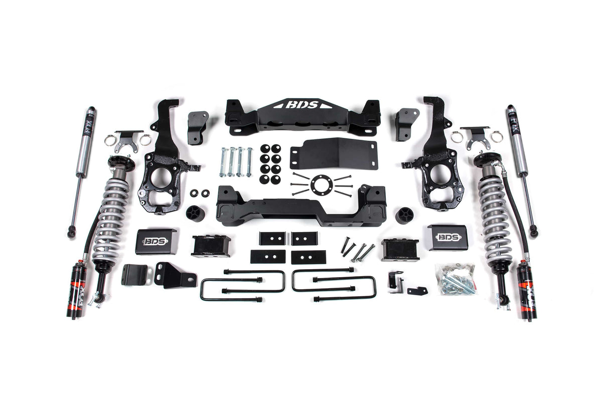 BDS Suspension NA BDS Suspension BDS1583FPE - 4 Inch Lift Kit FOX 2.5 Performance Elite Coil-Over Ford F150 21-24 4WD 3 Inch Block