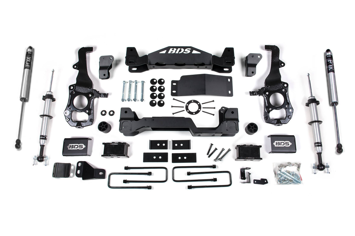 BDS Suspension NA BDS Suspension 1902FSR - 4 Inch Lift Kit FOX 2.0 Strut Ford F150 21-24 4WD 1 Inch Block Fox 2.0 Performance Shocks