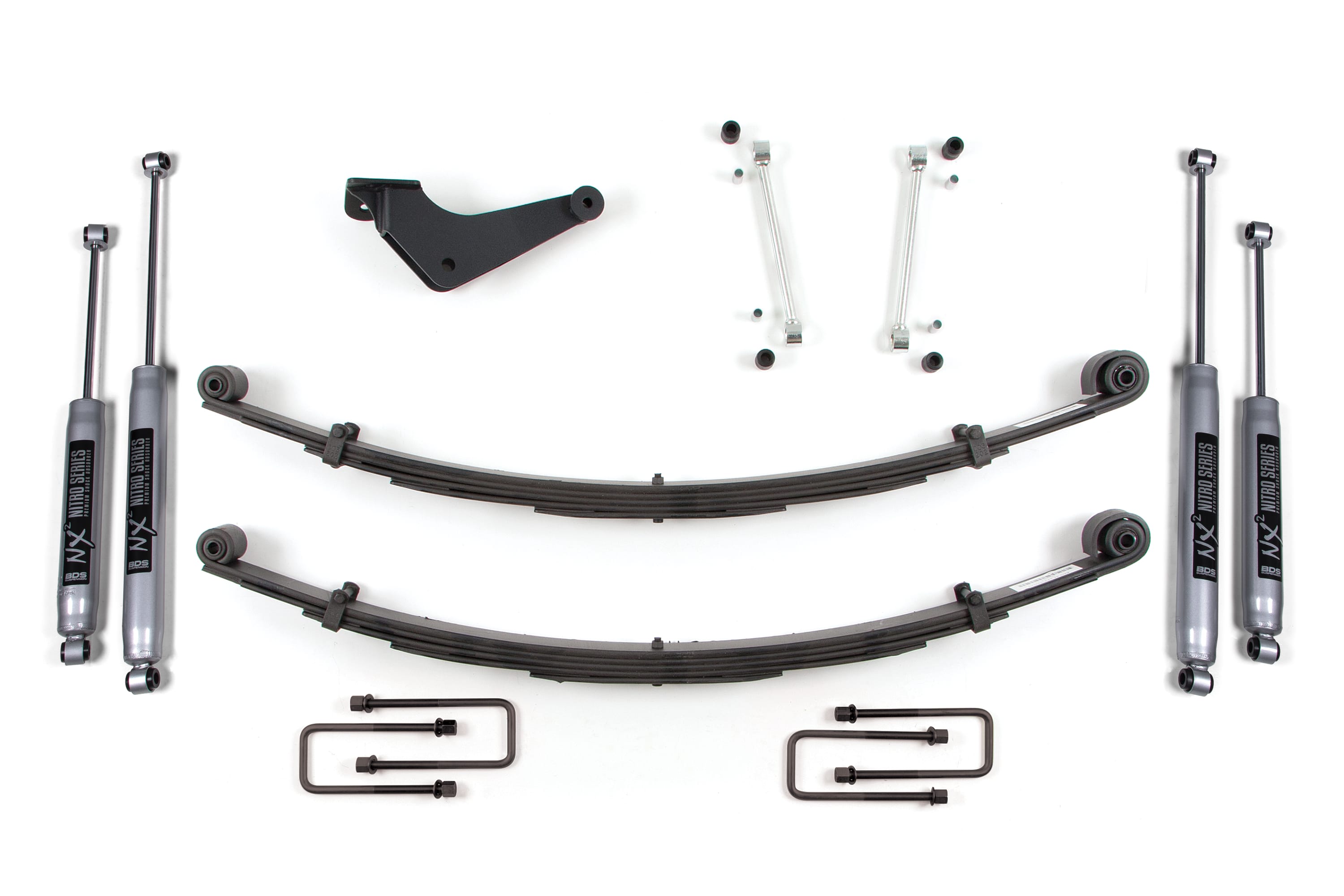 BDS Suspension NA BDS Suspension 313H - 2 Inch Leveling Kit Ford F250/F350 Super Duty 99-04 4WD Square Front U Bolt NX2 Nitro Shocks