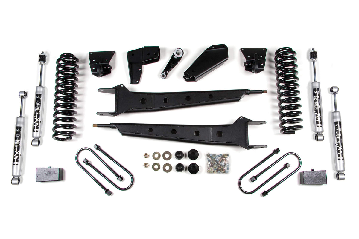 BDS Suspension NA BDS Suspension 363H - 4 Inch Lift Kit w/ Radius Arm Ford F150/Bronco 80-96 4WD Block Kit and Add A Leaf NX2 Nitro