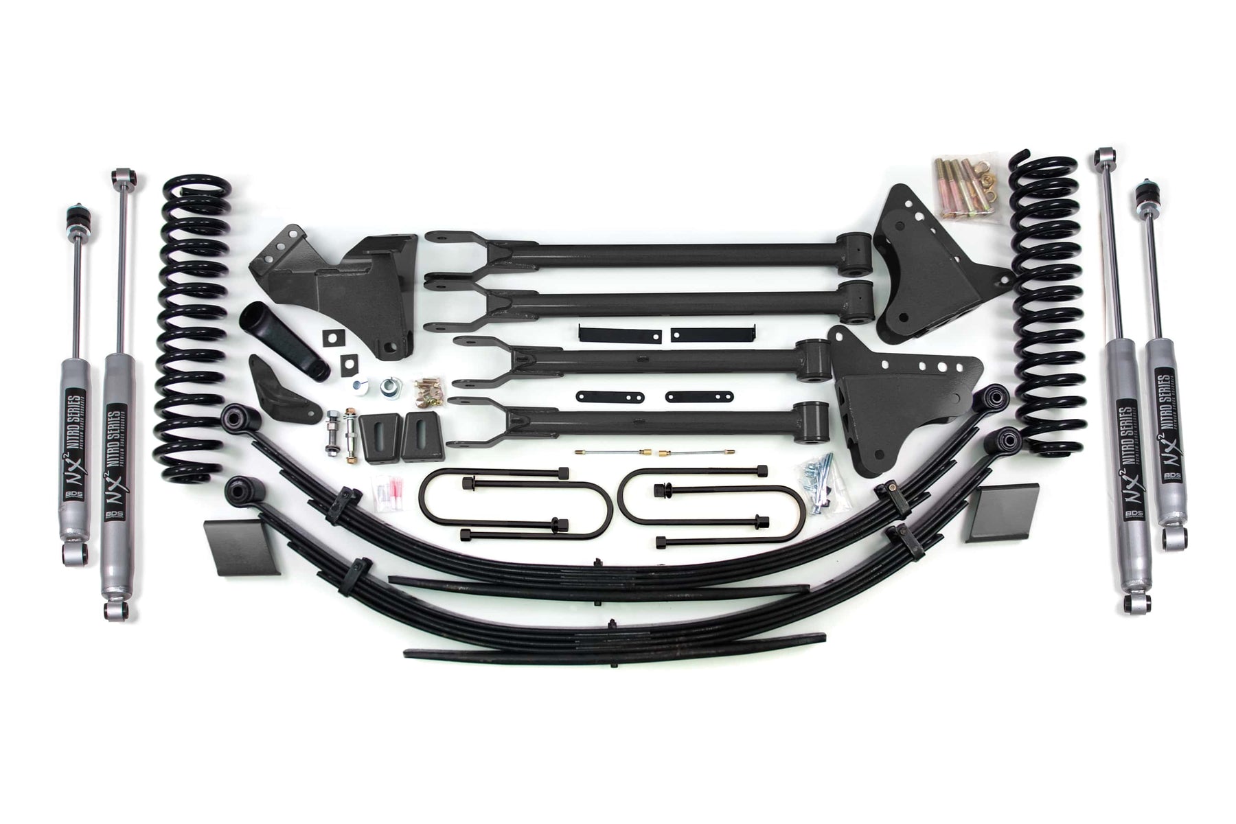 BDS Suspension NA BDS Suspension 565H - 6 Inch Lift Kit w/ 4-Link Ford F250/F350 Super Duty 08-10 4WD Gas Block With Factory Overload NX2 Nitro