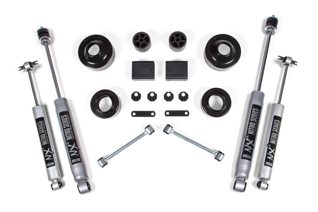 BDS Suspension NA BDS Suspension 1401H - 2 Inch Lift Kit Coil Spacer Jeep Wrangler JK 07-11 2-Door NX2 Nitro Shocks