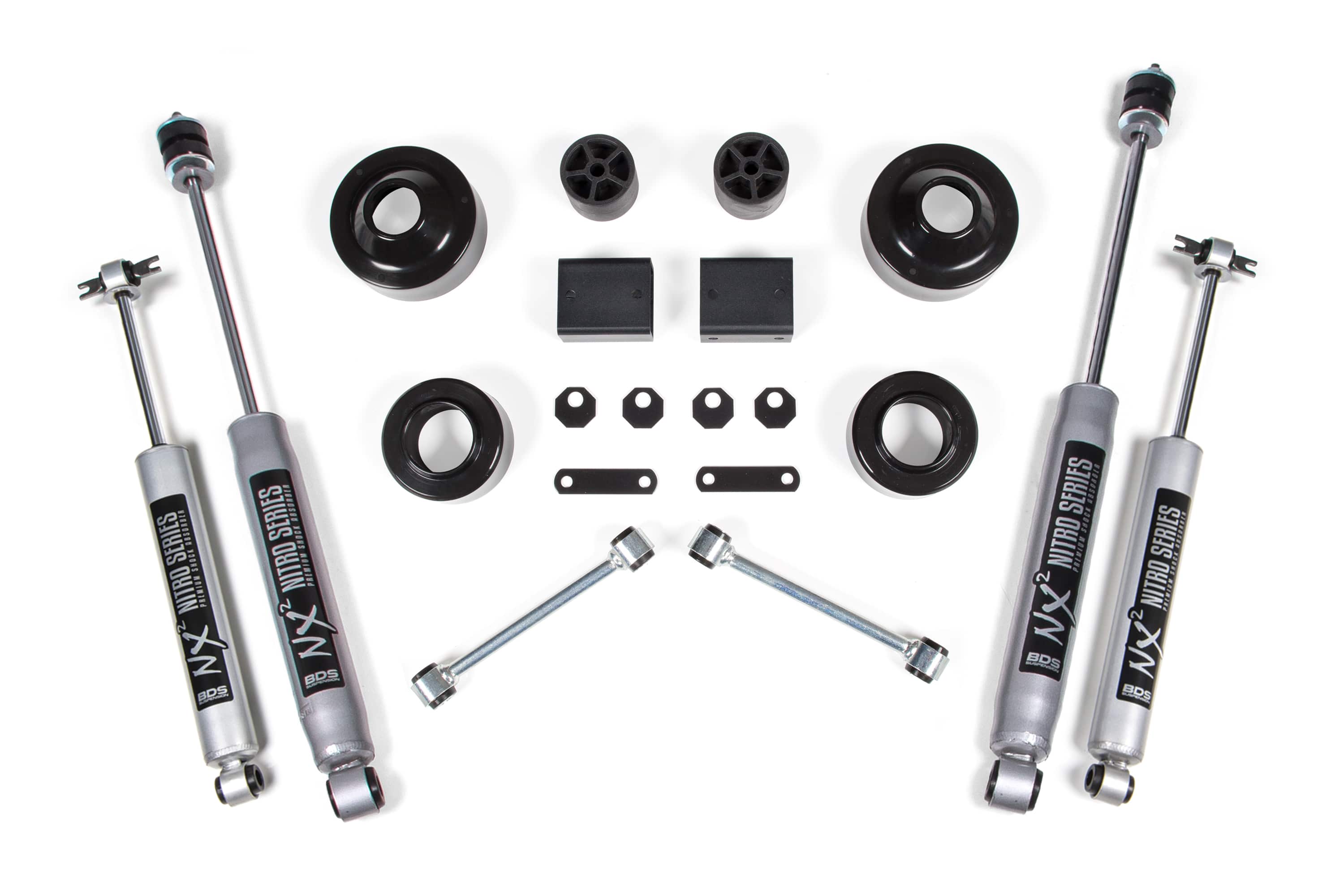 BDS Suspension NA BDS Suspension 1401H - 2 Inch Lift Kit Coil Spacer Jeep Wrangler JK 07-11 2-Door NX2 Nitro Shocks