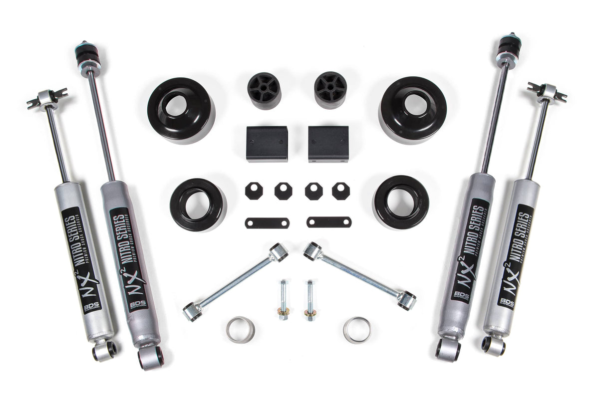 BDS Suspension NA BDS Suspension 1429H - 2 Inch Lift Kit Coil Spacer Jeep Wrangler JK 12-18 2-Door NX2 Nitro Shocks