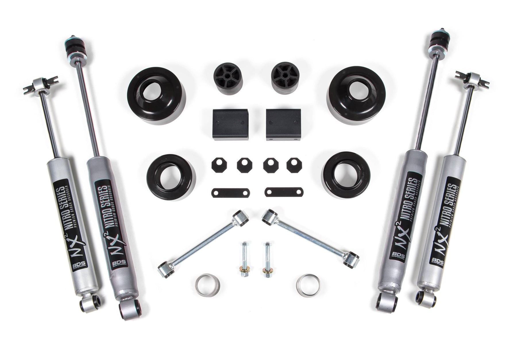 BDS Suspension NA BDS Suspension 1429H - 2 Inch Lift Kit Coil Spacer Jeep Wrangler JK 12-18 2-Door NX2 Nitro Shocks