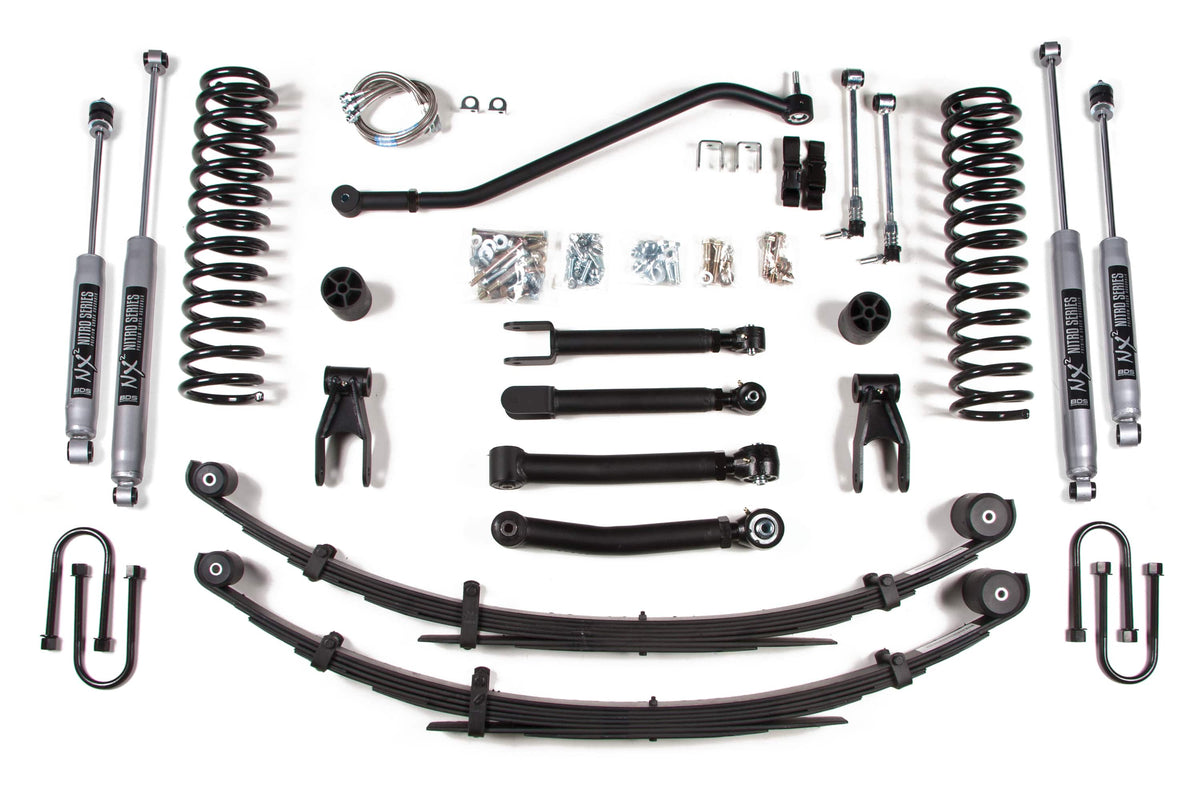 BDS Suspension NA BDS Suspension 434H - 4.5 Inch Lift Kit Jeep Cherokee XJ 84-01 Chrysler 8.25 NX2 Nitro