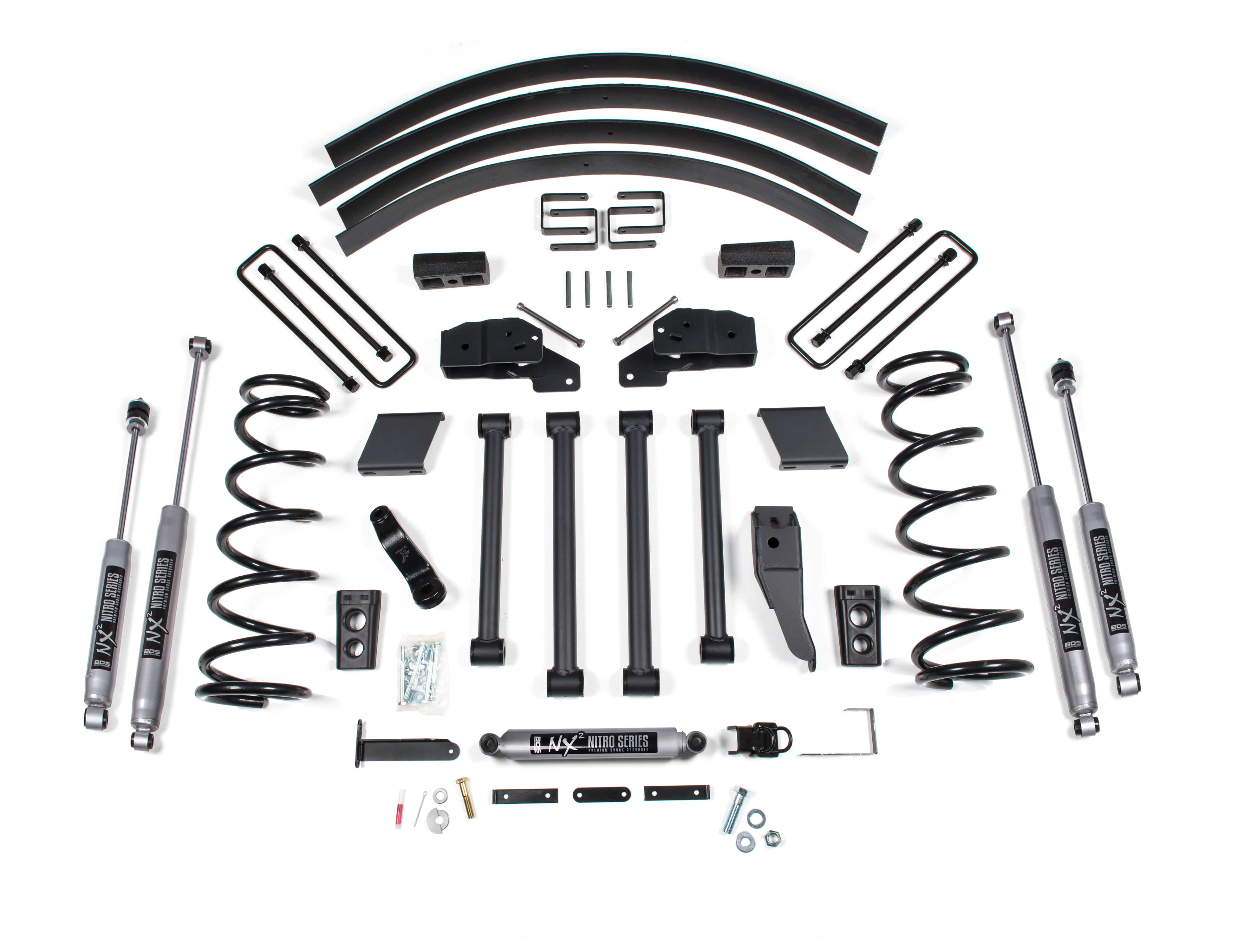 BDS Suspension NA BDS Suspension 211FS - 4.5 Inch Lift Kit Dodge Ram 2500/3500 94-99 4WD Block Kit without Factory Overload Fox 2.0 Performance