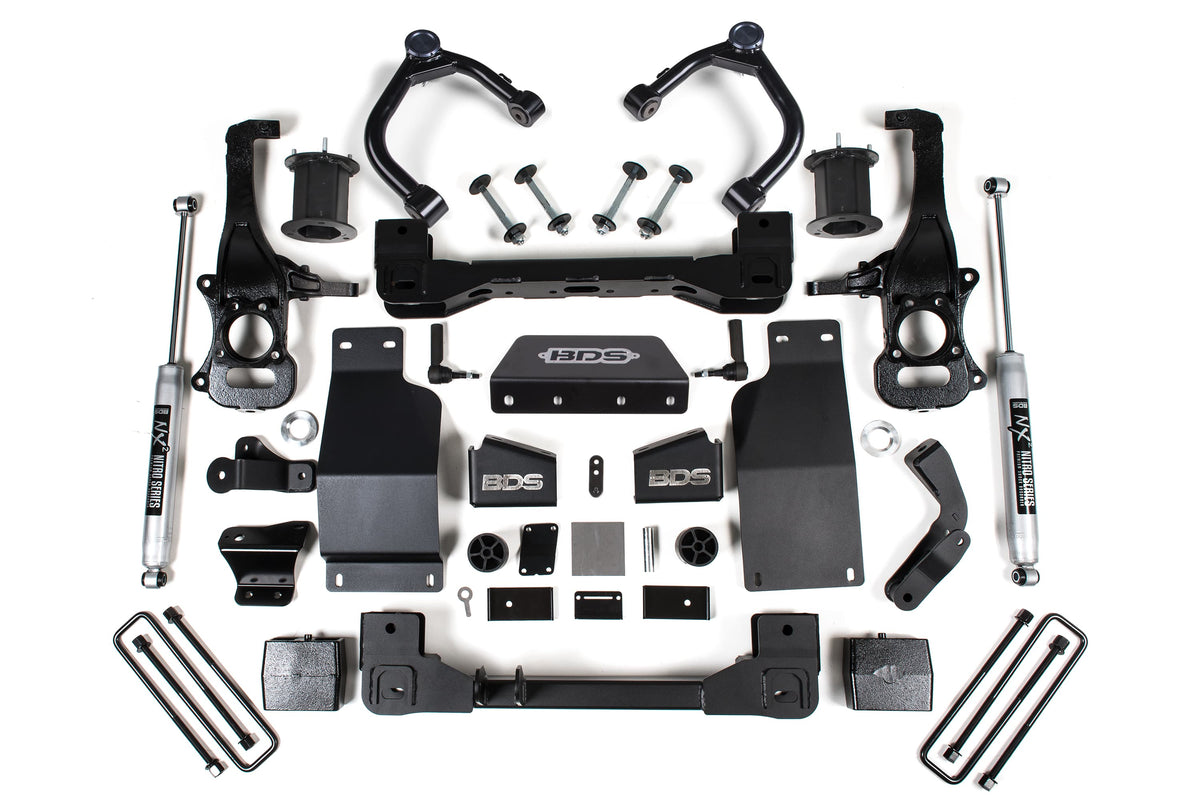 BDS Suspension NA BDS Suspension 1803H - 6 Inch Lift Kit Silverado/Sierra 1500 19-24 4WD Diesel Strut Spacer NX2 Nitro