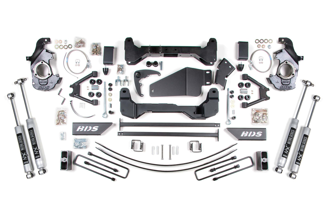 BDS Suspension NA BDS Suspension 193H - 6 Inch Lift Kit Chevy/GMC 1500/2500 6 Lug 88-98 4WD 5 Inch Block and Add A Leaf NX2 Nitro