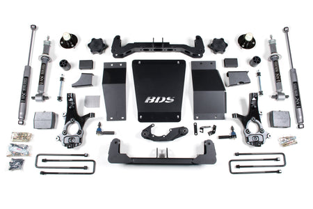 BDS Suspension NA BDS Suspension 711FS - 6 Inch Lift Kit Silverado/Sierra 1500 14-18 4WD Aluminum / Stamped Steel Control Arm Block FOX 2.0 Performance